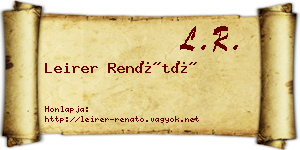 Leirer Renátó névjegykártya
